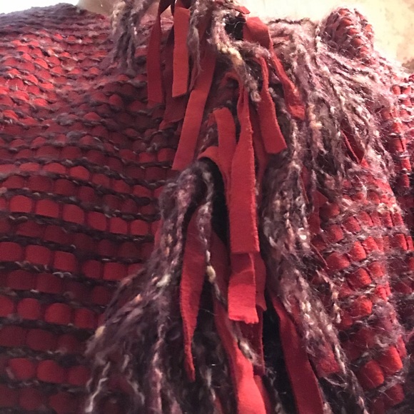 Vintage 80s Woven Red Suede Fringed Jacket, M - Picture 3 of 16